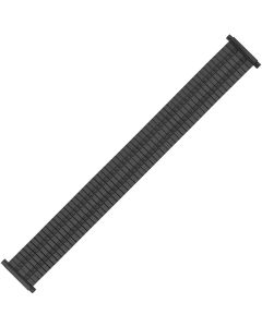 Black Metal Train Track Style Expansion Watch Strap 16-22mm
