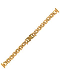 Yellow Metal 12mm Cuban Curb Chain Style Metal Watch Strap