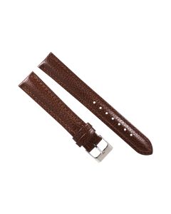 18mm Brown Long Heavy Padded Animal Print Leather Watch Band