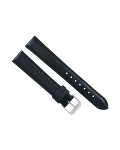 18mm Long Black Stitched Scratched Style Leather Watch Band