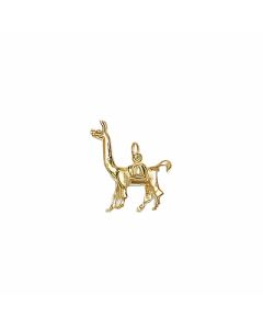 10K Yellow Gold 3D Llama Pendant