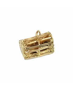 10K Yellow Gold 3D Lobster Cage Trap Charm