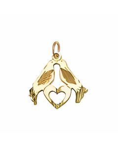 10K Yellow Gold Lovebirds Charm