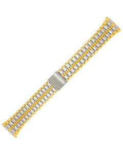 Two Tone 16-22mm Zipper Style Buckle Watch Strap