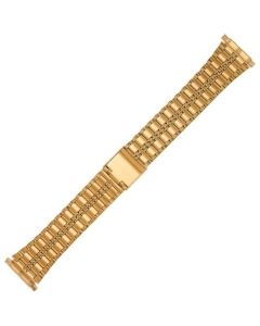 Yellow Metal 16-22mm Zipper Style Buckle Watch Strap