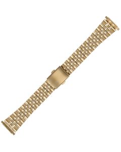 Yellow Metal 18-22mm Train Track Style Buckle Metal Watch Strap