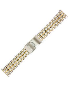 Two Tone Metal 18-22mm Tire Style Watch Strap