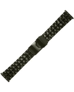 Black Metal 18-22mm Tire Style Buckle Watch Strap