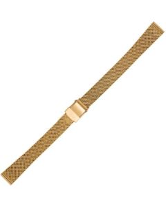 Yellow Metal 12mm Mesh Buckle Watch Strap