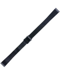 Black Metal 12mm Mesh Buckle Watch Strap