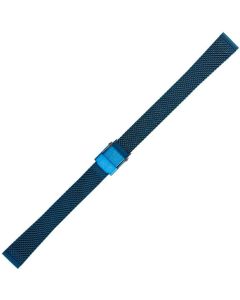 Blue Metal 12mm Mesh Buckle Watch Strap