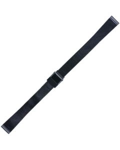 Black Metal 14mm Mesh Buckle Watch Strap