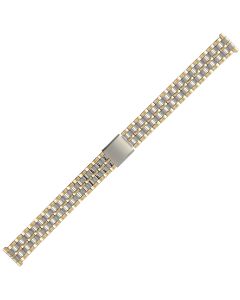 Two Tone 14mm Interlock Style Buckle Watch Strap