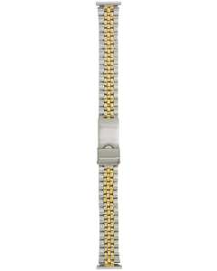 Two Tone Metal 16mm Train Track Style Buckle Watch Strap