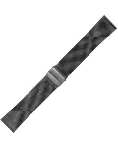 Black Metal 20mm Mesh Buckle Watch Strap