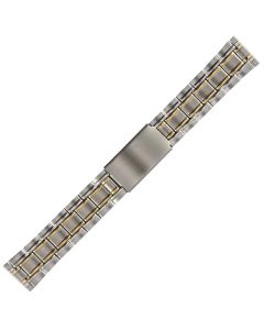 Two Tone 20mm Bridge Style Buckle Watch Strap