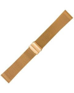 Yellow Metal 22mm Mesh Buckle Watch Strap