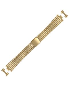 Yellow Metal 20mm Curved Rollo With Lines Style Buckle Watch Strap