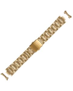 Yellow Metal 18mm Curved Caterpillar Style Buckle Watch Strap