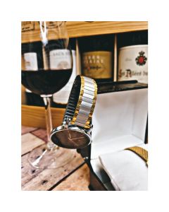 Two Tone Metal Sidewalk Style Expansion Watch Strap 16-22mm 