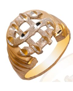 10K Yellow Dollar Sign Ring MJ10244