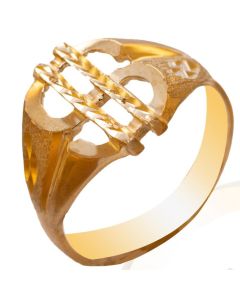 10K Yellow Dollar Sign Ring MJ10245