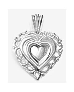 Silver Queen of Hearts Heart Pendant