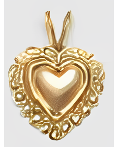10K Yellow Gold Small Victorian Heart Pendant