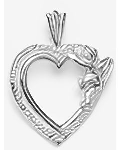 Silver Angel on a Heart Pendant