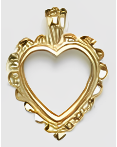 10K Yellow Gold Cute Heart Pendant