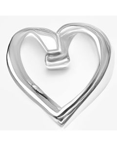 Silver Curled Floating Heart Pendant