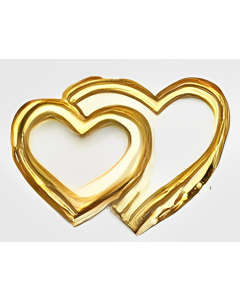 10K Yellow Gold Floating Double Heart Pendant