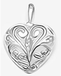 Silver Vines Covered Heart Pendant