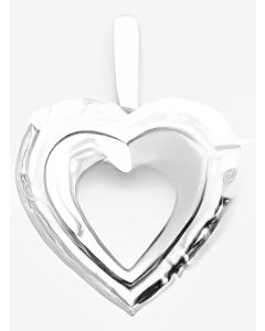 10K White Gold Small Double Heart Pendant
