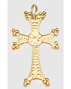10K Yellow Gold Armenian Orthodox Cross Pendant