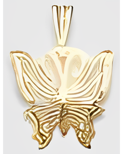 10K Yellow Gold Butterfly Pendant