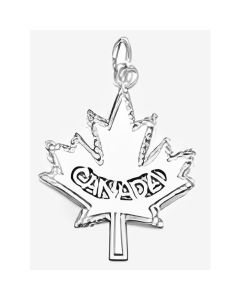 Silver Maple Leaf Canada Charm
