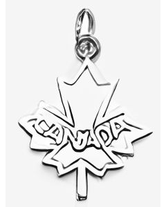 Silver Maple Leaf Canada Charm