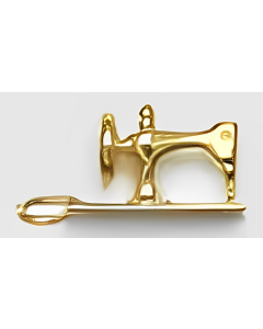 10K Yellow Gold 3D Sewing Machine Charm