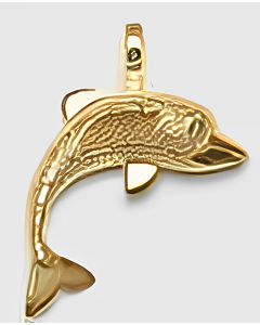 10K Yellow Gold Dolphin Brushed Pendant