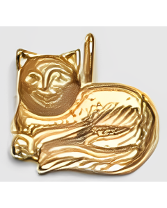 10K Yellow Gold Happy Cat Pendant