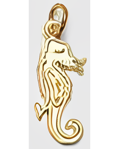 10K Yellow Gold Seahorse Charm