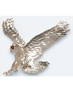 Silver Red Eye Eagle Pendant