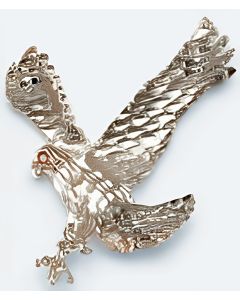 Silver Red Eye Eagle Pendant
