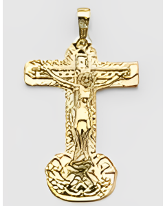 14K Yellow Gold Fancy Crucifix Pendant