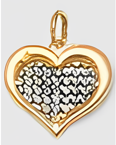 10K Two Tone Small Heart Charm