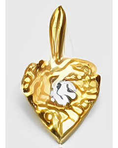 10K Yellow Gold Tiny Heart With C.Z Stone Charm