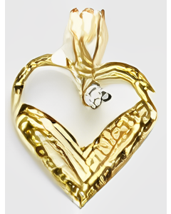 10K Yellow Gold Small C.Z. Heart Pendant