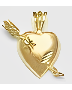 10K Yellow Gold Bow & Arrow Heart Pendant