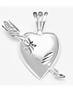 Silver Bow & Arrow Heart Pendant